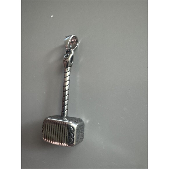 Stainless Steel Hammer Pendant 24 Inch Chain Viking Vintage Gift Men’s Military - Picture 3 of 7
